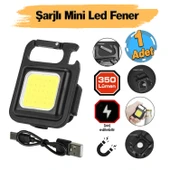 Mıknatıslı Mini Led El Feneri Anahtarlık Tipi Taşınabilir Kamp Lambası Şişe Açacağı 350 Lümen 2 Watt - 1