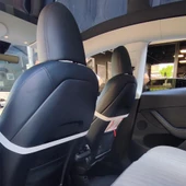 Bod Tesla Model Y Tay Tüyü Cepli Oto Koltuk Koruyucu Kılıf İyon Serisi Gri - 3