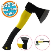 Fiber Saplı Balta 600 GR 1 Adet Keskin Sağlam Kamp Baltası Odun Ağaç Kesme Kesim Ayırma - 1