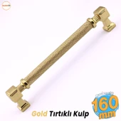 Grip Desenli Gold Altın Metal Kulp 160 mm Mobilya Çekmece Mutfak Dolabı Dolap Modern Kapak Kulpları - 1