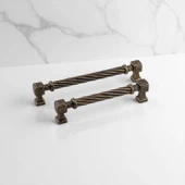 Burma Antik Sarı Eskitme Metal Kulp 128 mm Mobilya Çekmece Mutfak Dolabı Dolap Modern Kapak Kulpları thumbnail 6