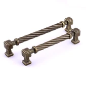 Burma Antik Sarı Eskitme Metal Kulp 128 mm Mobilya Çekmece Mutfak Dolabı Dolap Modern Kapak Kulpları thumbnail 3