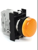 Emas B0W0XS B Serisi Plastik LED'li 48V AC/DC Sarı 22 mm Sinyal - 1