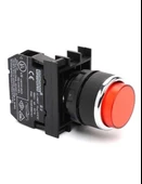 Emas B102HK B Serisi Plastik 1NO+1NC Yaylı Çıkık Kırmızı 22 mm Buton - 1