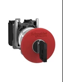 Schneider XB4BS9442 22 mm Kilitli Acil Stop Butonu,1Nk,Anahtarlı Met - 1