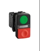 Schneider XB5AW73731M5 22 mm Yeşil/Kırmızı İkili Çıkık Işıklı Buton 240V - 1