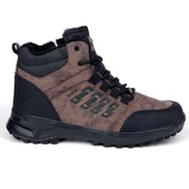 Erkek Kahverengi Fermuarlı Bağcıklı Outdoor Suya Soğuğa Dayanıklı Rahat İçi Kürklü Trekking Kışlık Bot - 2
