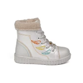 Kız Çocuk Beyaz İçi Kürklü Termo Taban Suya Soğuğa Dayanıklı Günlük Rahat Bot - 3