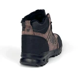 Erkek Kahverengi Fermuarlı Bağcıklı Outdoor Suya Soğuğa Dayanıklı Rahat İçi Kürklü Trekking Kışlık Bot - 3