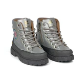 Kız Çocuk Gümüş Platin İçi Kürklü Termo Taban Suya Soğuğa Dayanıklı Günlük Rahat Bot - 1