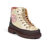 Kız Çocuk Krem Kahve İçi Kürklü Termo Taban Suya Soğuğa Dayanıklı Günlük Rahat Bot - 2