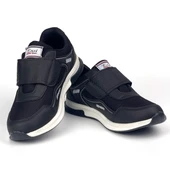Kadın Siyah Beyaz Bağcıksız Cırtlı Hafif Rahat Günlük Sneaker Spor Ayakkabı - 2