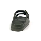 Unisex Haki Çift Tokalı Kaymaz Taban Ayarlanabilir Hafif Günlük Plaj Terlik thumbnail 5