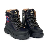 Erkek Çocuk Siyah Sax İçi Kürklü Termo Taban Suya Soğuğa Dayanıklı Günlük Rahat Bot - 1