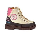 Kız Çocuk Krem Kahve İçi Kürklü Termo Taban Suya Soğuğa Dayanıklı Günlük Rahat Bot - 3