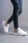 ET151 Boost Bağcıklı Cilt Süet Erkek Günlük Sneaker Ayakkabı BT - Beyaz/Gri - 1