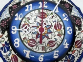 Çini Boyama Kabartma Duvar Saat 18cm - Çini Saat - 3