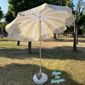 Plaj Deniz Balkon Şemsiyesi | Sentetik Kumaşlı Şemsiye | Bidon Dahil | Eğilebilir | 2 Metre Şemsiye - 3