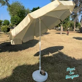 Plaj Deniz Balkon Şemsiyesi | Sentetik Kumaşlı Şemsiye | Bidon Dahil | Eğilebilir | 2 Metre Şemsiye - 7