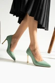 Yeşil Rugan Stiletto Konforlu Günlük Ve Özel Gün Kadın Topuklu Ayakkabı - 2