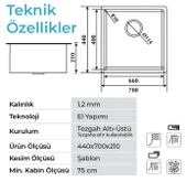 Crauf Stella 4470 PVD Inox Paslanmaz Çelik Mutfak Eviyesi - 2