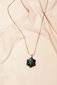Obsidyen Doğal Taşı Zincirli El Yapımı Kolye Uç: 2 cm Zincir: 20 cm Kutulu - 7
