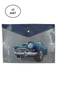 Puti Desenli A4 Çıtçıtlı Dosya 2 Taşıt Desenli (12 Li Paket) - 1