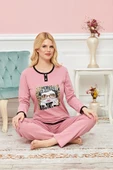Bayan Uzun Kollu Pijama Takımı Model no 7616 - 1