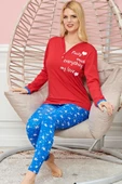 Bayan Uzun Kollu Pijama Takımı Model no 7584 - 2
