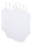 4 Adet İp Askılı Kadın Çıtçıtlı Body Beyaz - 1