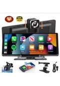 Rohs C200-DVR Araba Mp5 Çalar Ekran Kablosuz Car Play + Dvr Ön + Arka Kaydedici , 4K Dokunmatik Ekran Multimedi 10.26 "araba Gps - 1