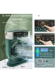 Şarjlı 600 Ml Su Hazneli Taşınabilir Masaüstü Vanilatör Güçlü Fan Ve 2000 Mah Pil Siyah - 4