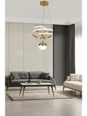 Eylül L Boy Tek Toplu Gold Sarkıt Led Avize 3 Renk Işık Kumandasız - 1