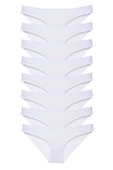 8 adet Süper Eko Set Likralı Kadın Slip Külot Beyaz - 1
