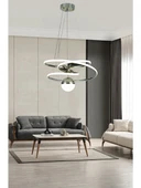 Eylül XL Boy Tek Toplu Krom Sarkıt Led Avize 3 Renk Işık Kumandasız - 1