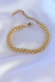 316L Çelik Arpa Gold Renk Kadın Bileklik - 1