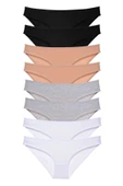 8 adet Süper Eko Set Likralı Kadın Slip Külot Siyah Ten Gri Beyaz thumbnail 1