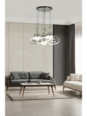 Florya 4 Toplu Krom Sarkıt Led Avize 3 Renk Işık Kumandasız - 1