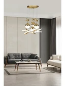 Florya 4 Toplu Gold Sarkıt Led Avize 3 Renk Işık Kumandasız - 1