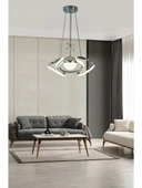 Drone Tek Toplu Krom Sarkıt Led Avize 3 Renk Işık Kumandasız - 1