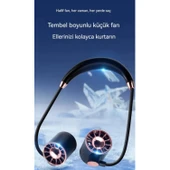 Ozmik Mini Fan USB Tembel Asılı Boyun Katlanabilir Taşınabilir Küçük Fan Uzun Ömrü Turbo - 5