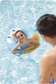 Intex + 8 Yaş Sevimli Hayvanlar Figürlü Çocuk Simit Şişme Havuz ve Deniz Yüzme Simidi M-59266 - 1