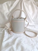 Büzgülü Kova Tip Çanta Bej - 4