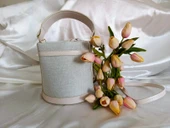 Büzgülü Kova Tip Çanta Bej - 2