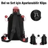 Ally USB Şarj Girişli Çok Fonksiyonlu Su Geçirmez Erkek Bel ve Sırt Çantası - 2