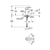 Grohe 23330000 S Boyut Bauedge Tek Kumandalı Lavabo Bataryası thumbnail 3