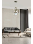 Ostra Tek Toplu Gold Sarkıt Led Avize 3 Renk Işık Kumandasız - 1