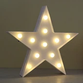 Led Işıklı Beyaz Yıldız Gece Lambası - 1