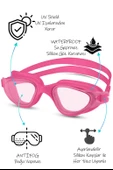 Swimmer PRO Buğu Yapmaz Antifog Yüzücü Gözlüğü Bone SET UV Korumalı Yüzme Havuz Deniz Gözlük Pembe - 3