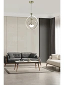 Gonca Tek Toplu Gold Sarkıt Led Avize 3 Renk Işık Kumandasız - 1